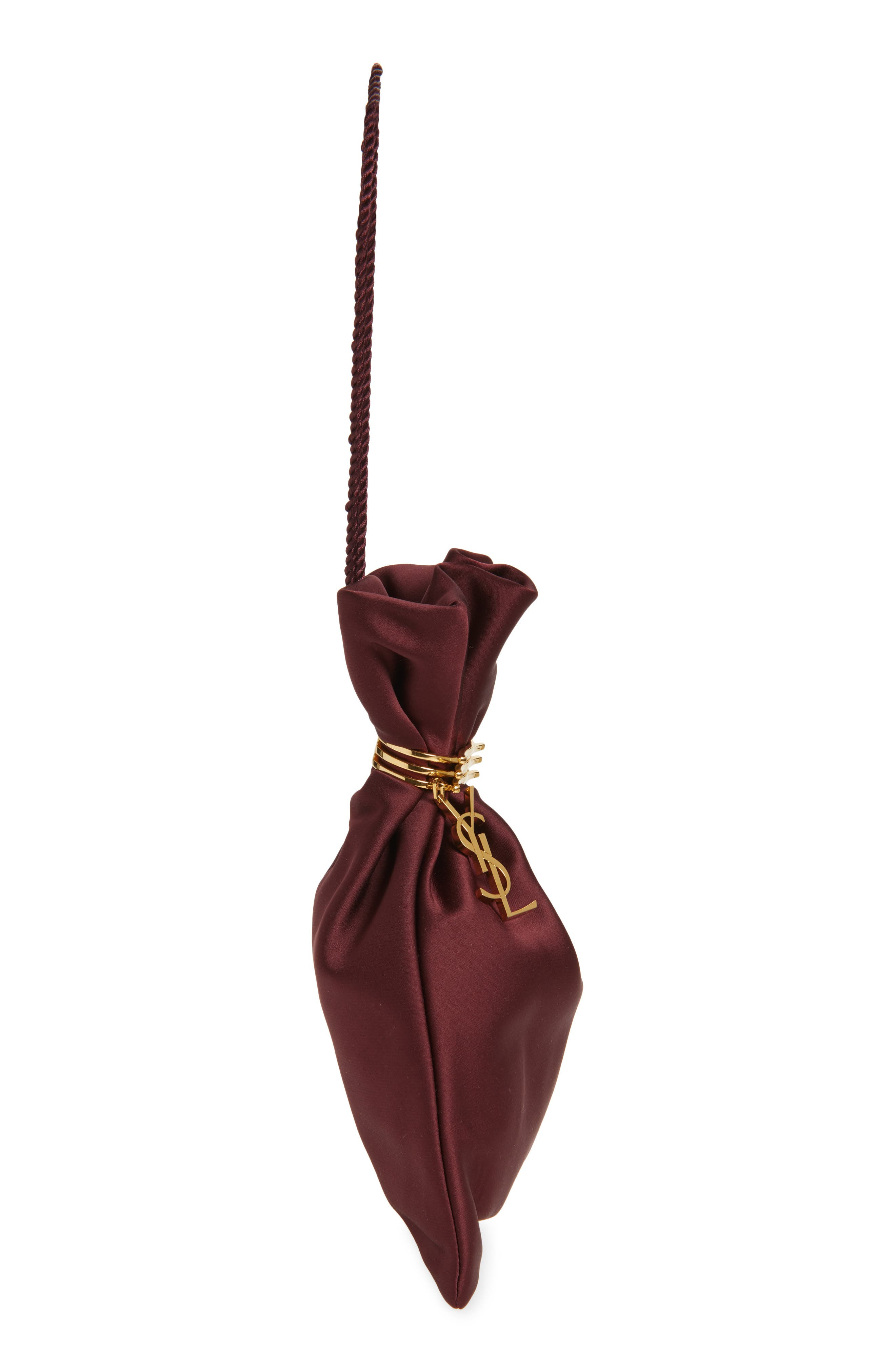 Saint Laurent Evening Satin Pouch in Griotte/Bordeaux at Nordstrom - 5