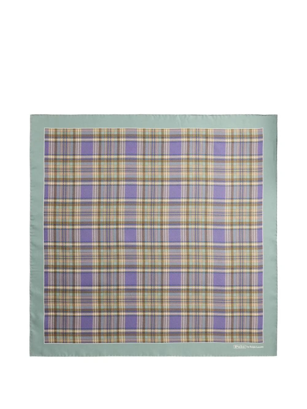 tartan-print silk bandana - 1