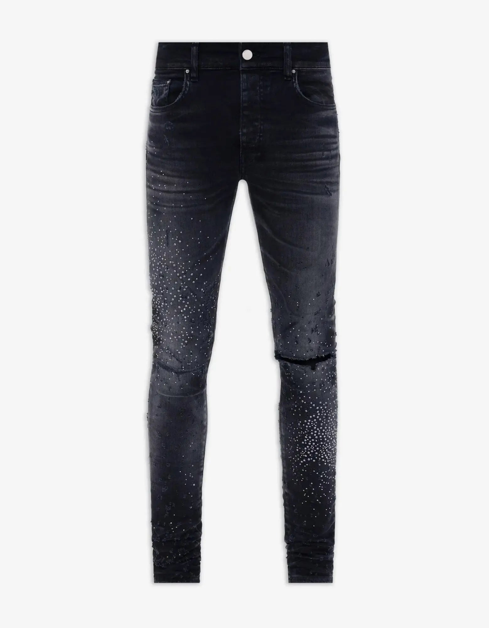 Amiri Jeans Black Crystal Shotgun - 1