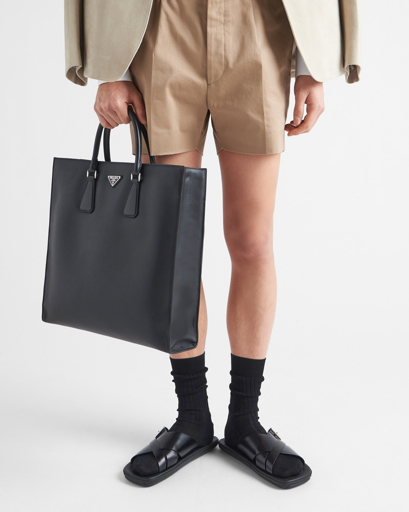 Prada Brushed leather slides outlook