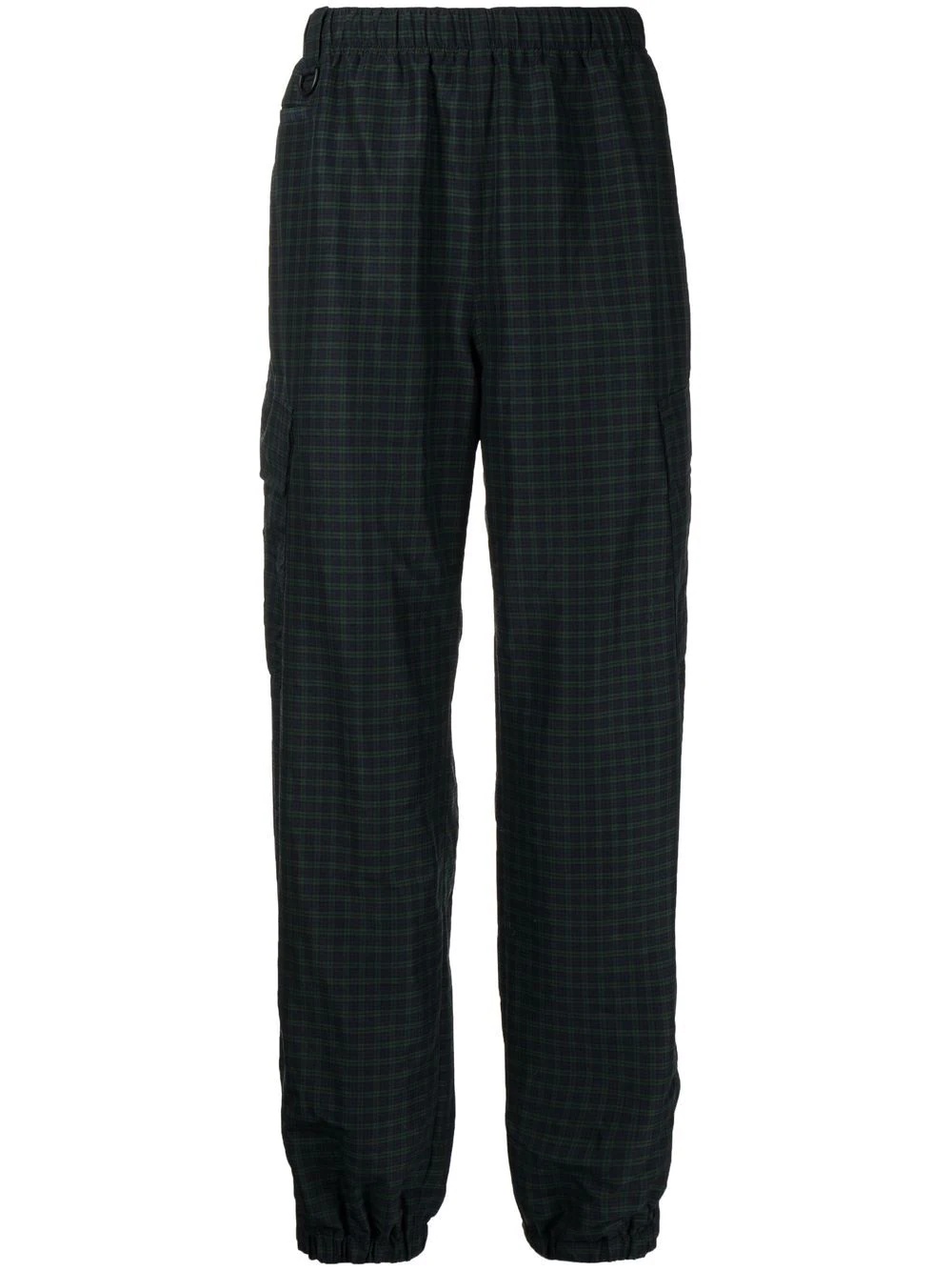 check-pattern track pants - 1