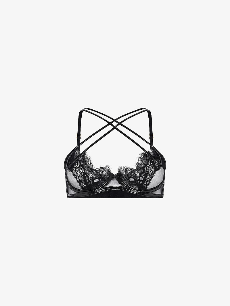 Ariella Plunge Underwired Lace Mesh Bra 1