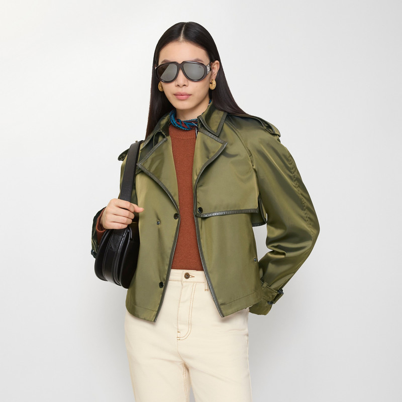 Burberry Short Nylon Blend Trench Coat outlook