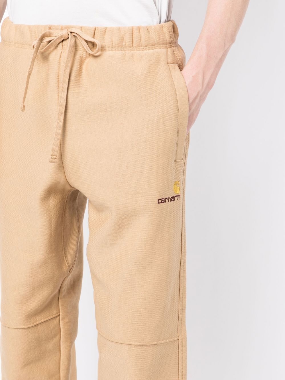 drawstring-waist cotton-blend track pants - 5