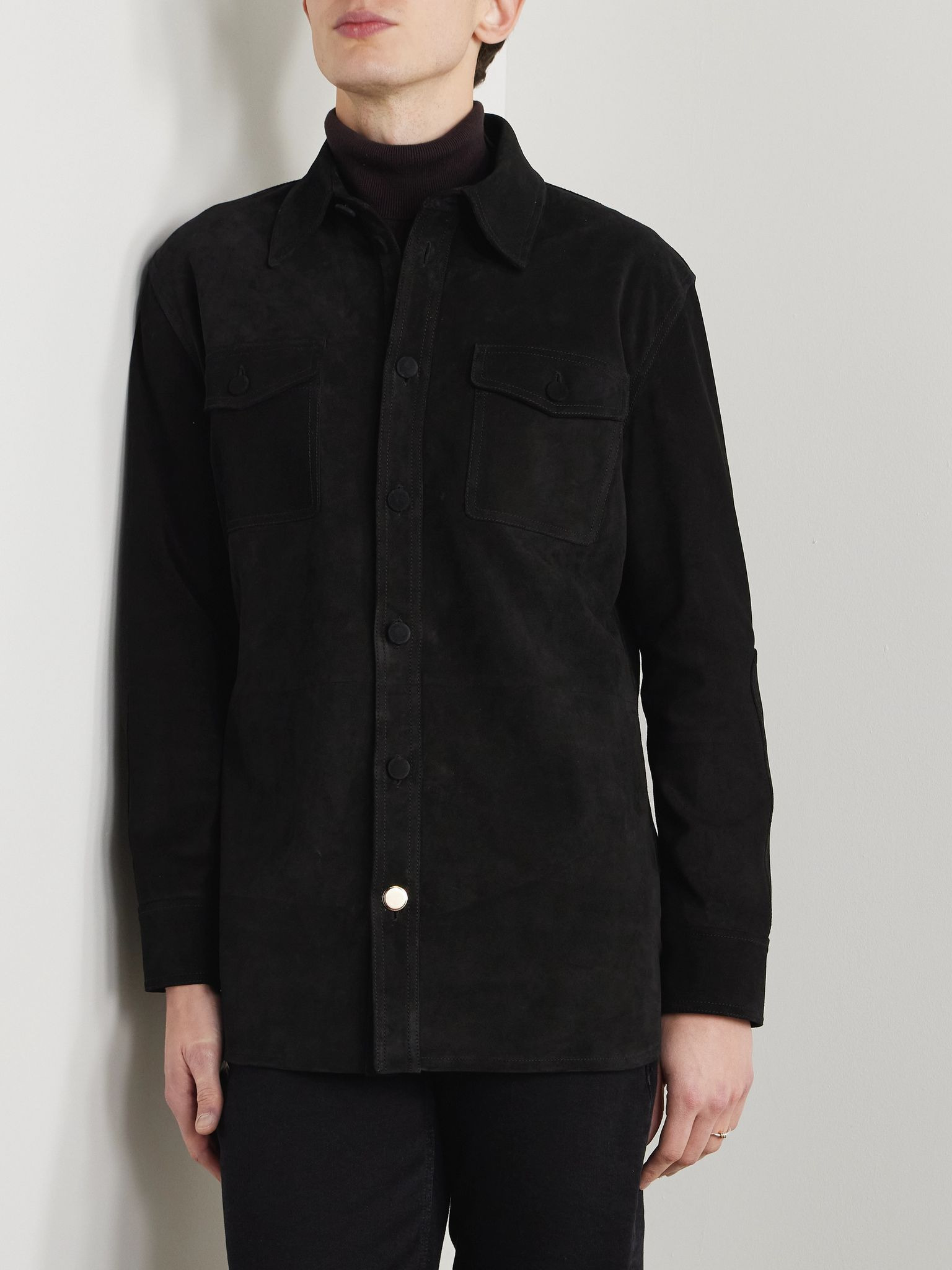 Lucas Suede Overshirt Black - 3