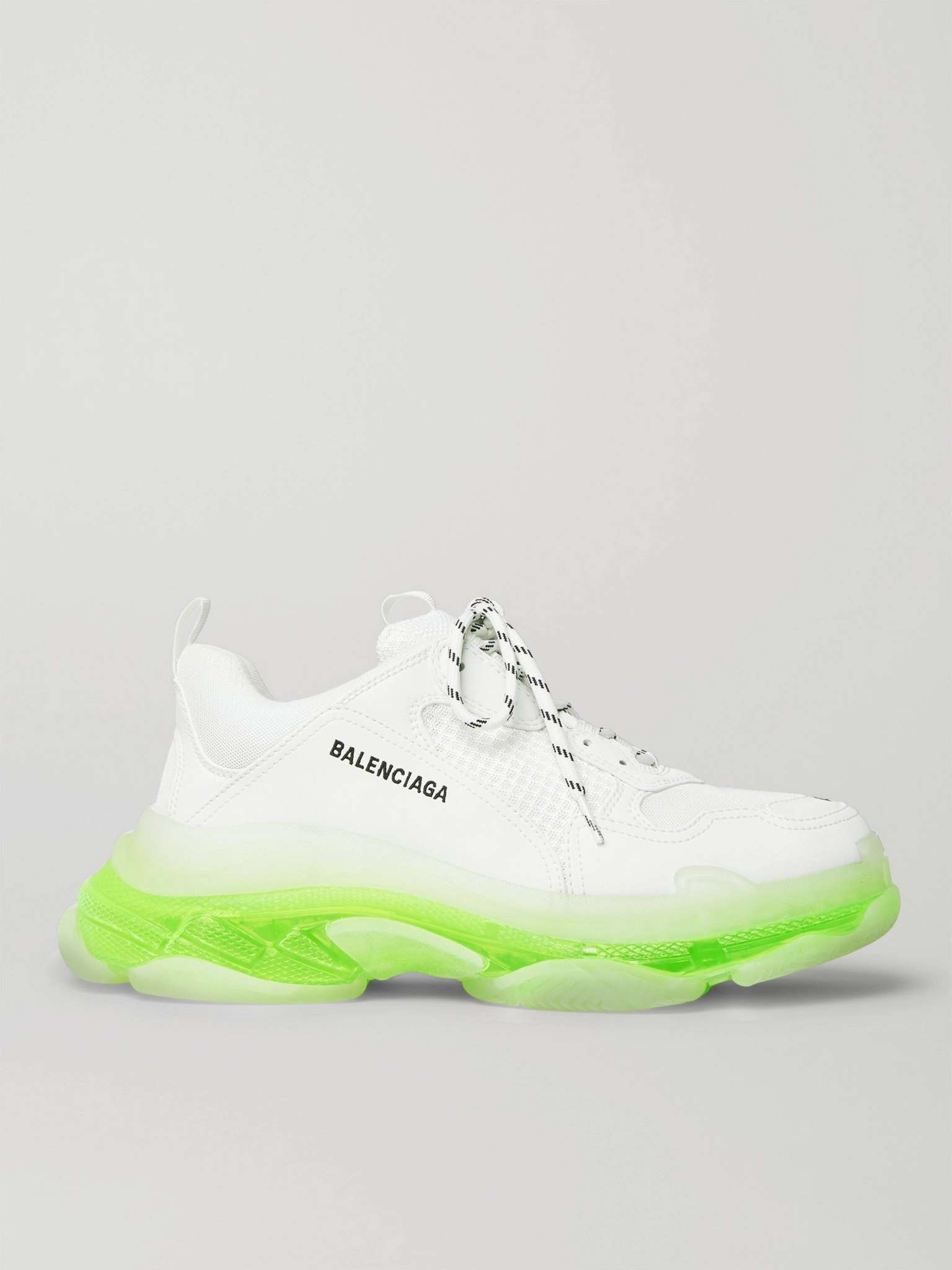 Triple S Clear Sole Mesh and Leather Sneakers - 1