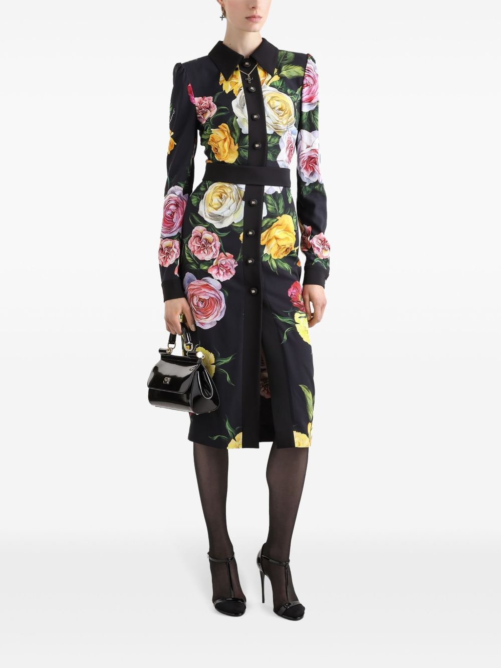 floral-print shirtdress - 2