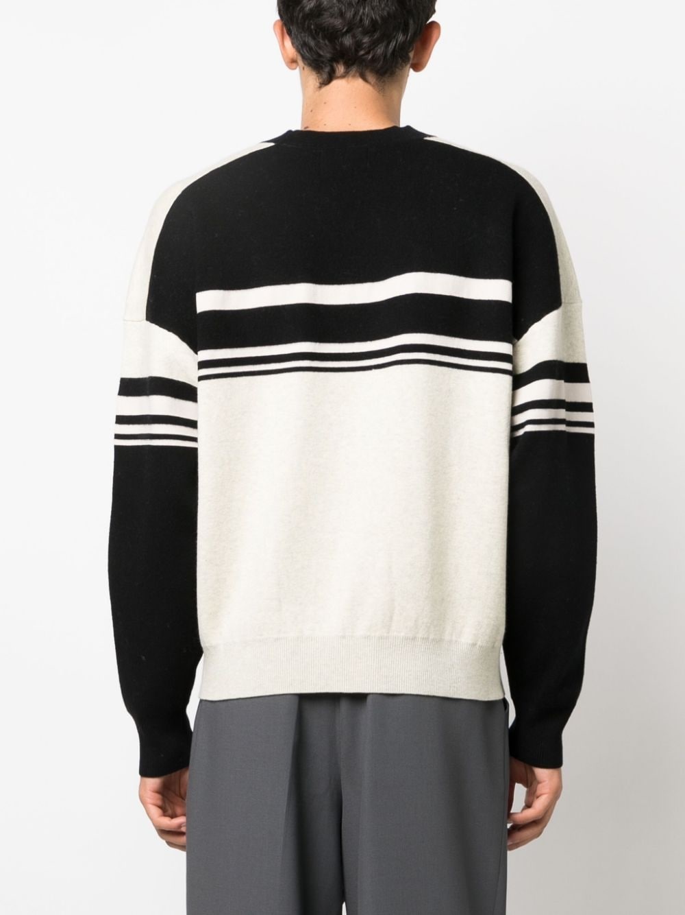 intarsia knit-logo stripe-detail jumper - 4
