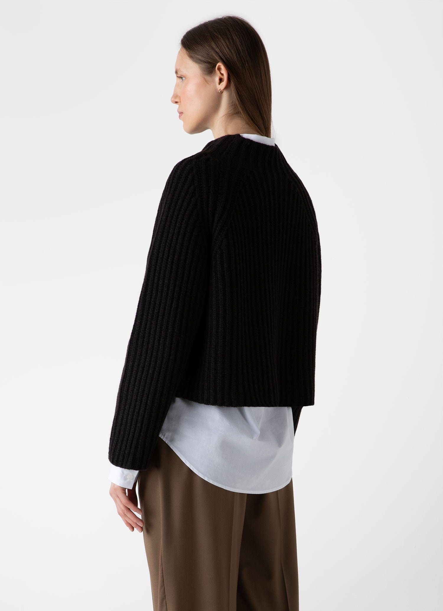 Lambswool Chunky Funnel Neck Jumper - 4