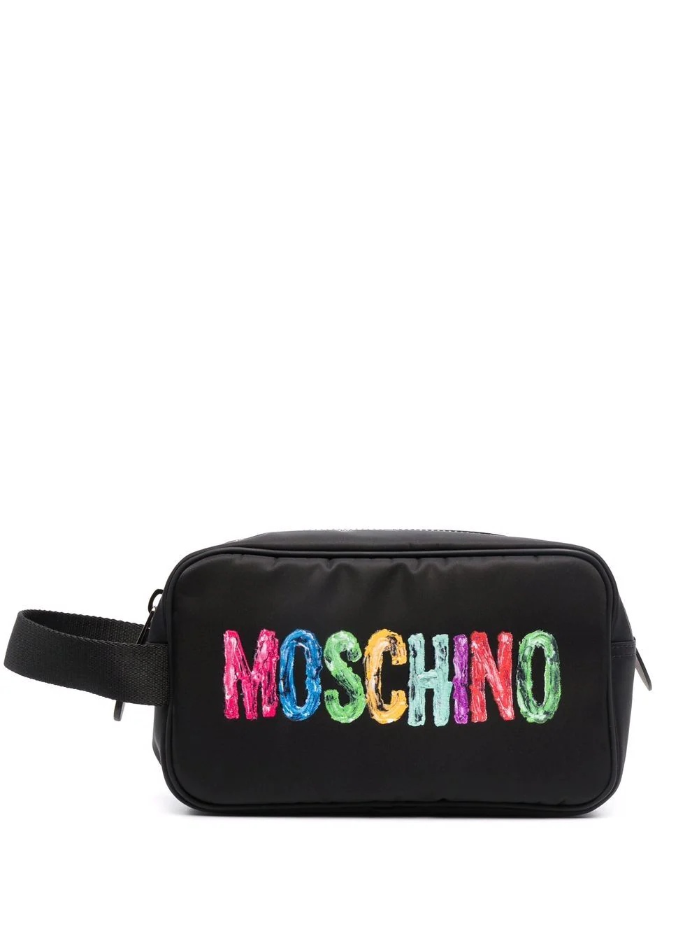 painted logo-print wash bag - 1