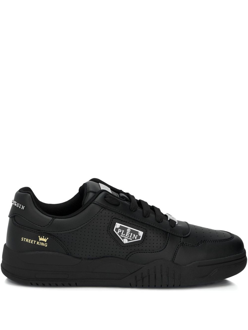 perforated logo plaque trainers 1