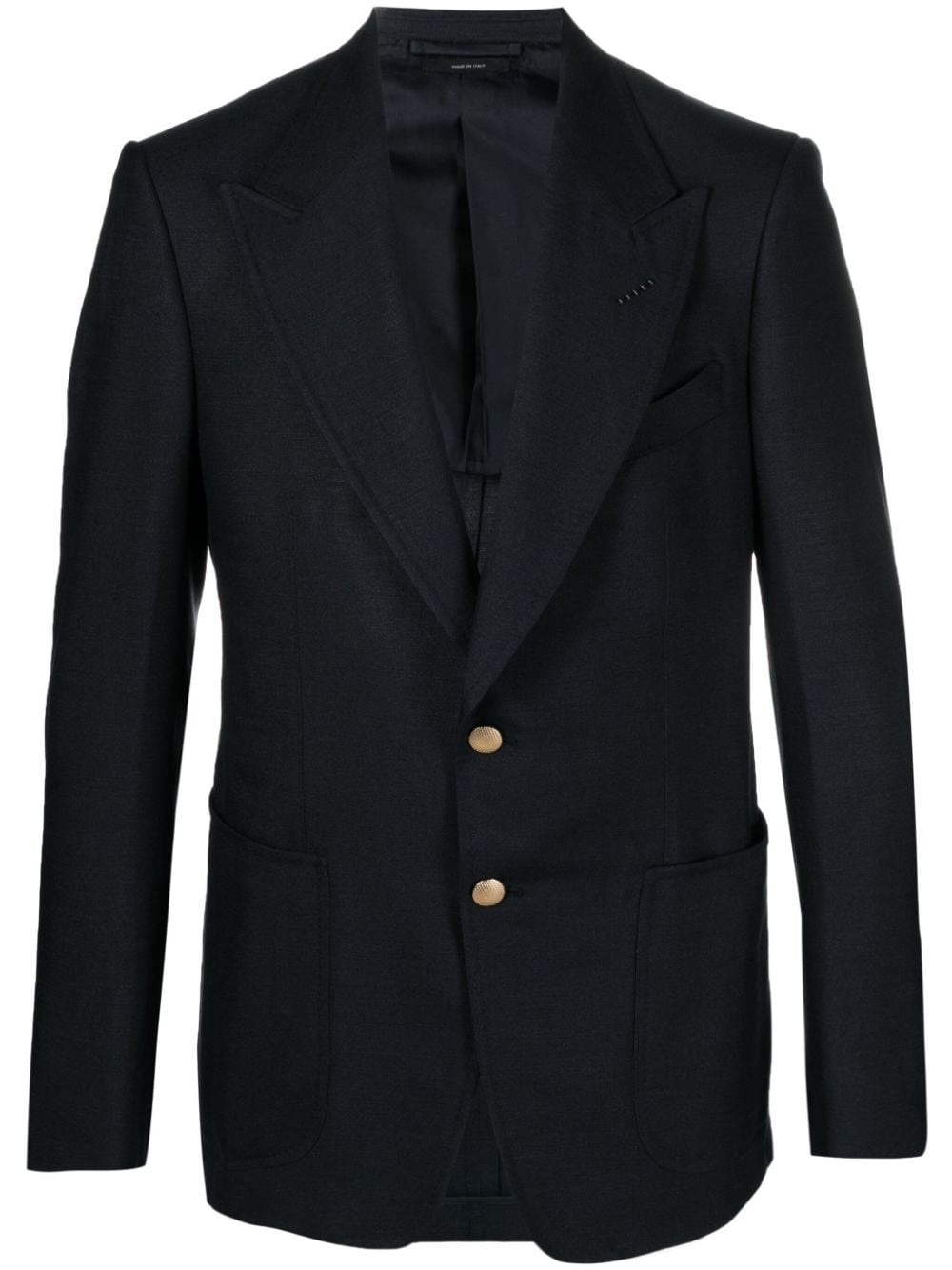 twill-weave single-breasted blazer - 1