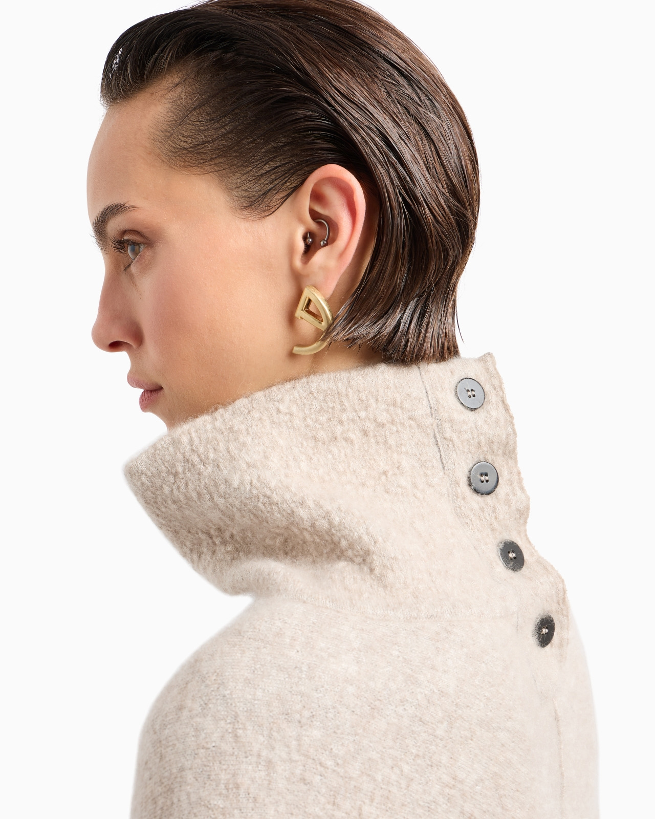 Viscose, cashmere and silk mock-neck jumper - 5