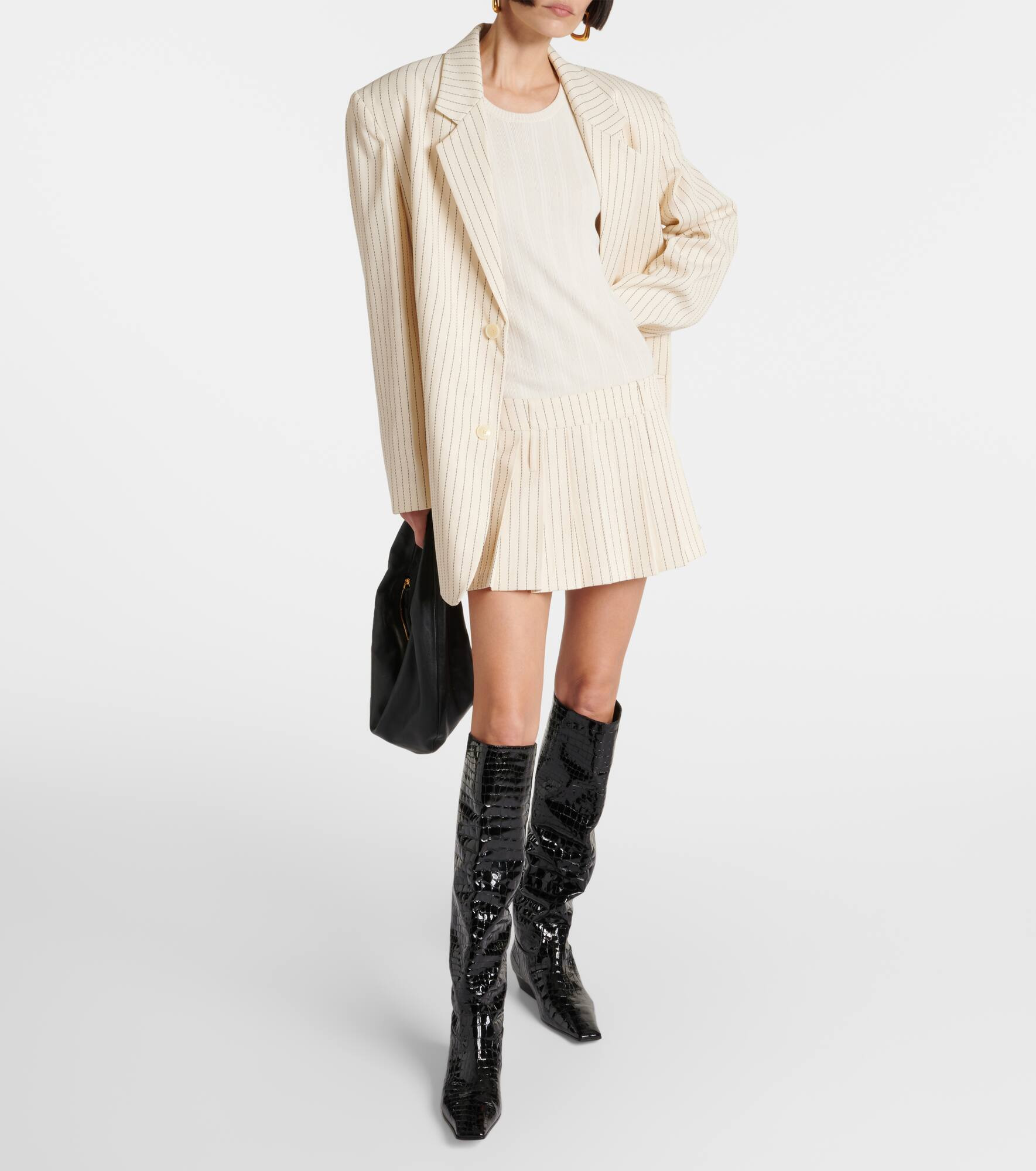 Blake pleated pinstripe twill miniskirt - 2
