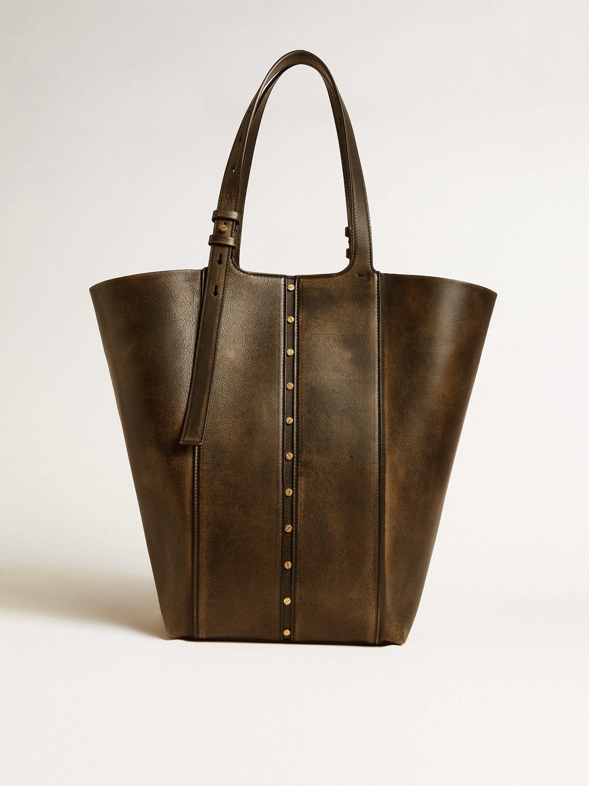 24/7 Bag in black distressed leather with adjustable handles - 4