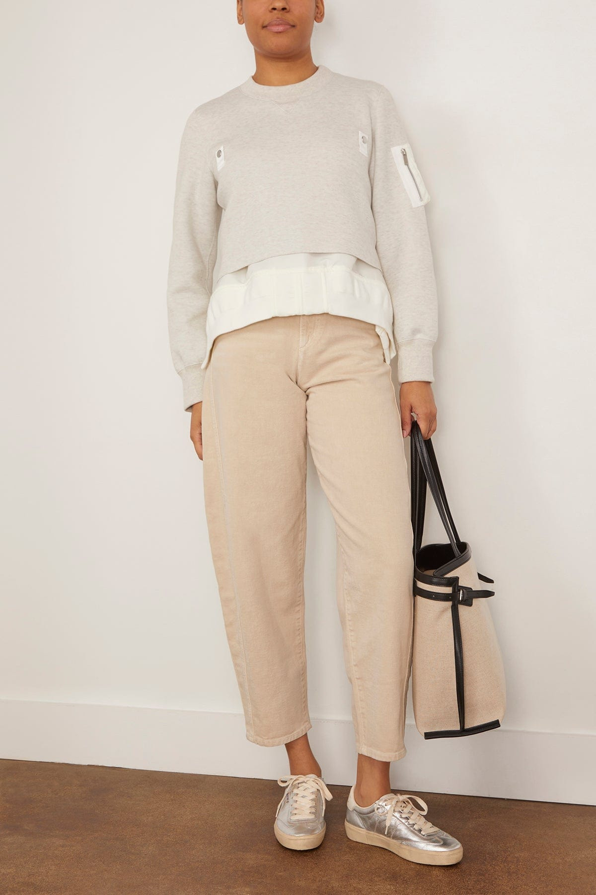 Sponge Sweat Nylon Twill Pullover in Ecru/Off White - 2