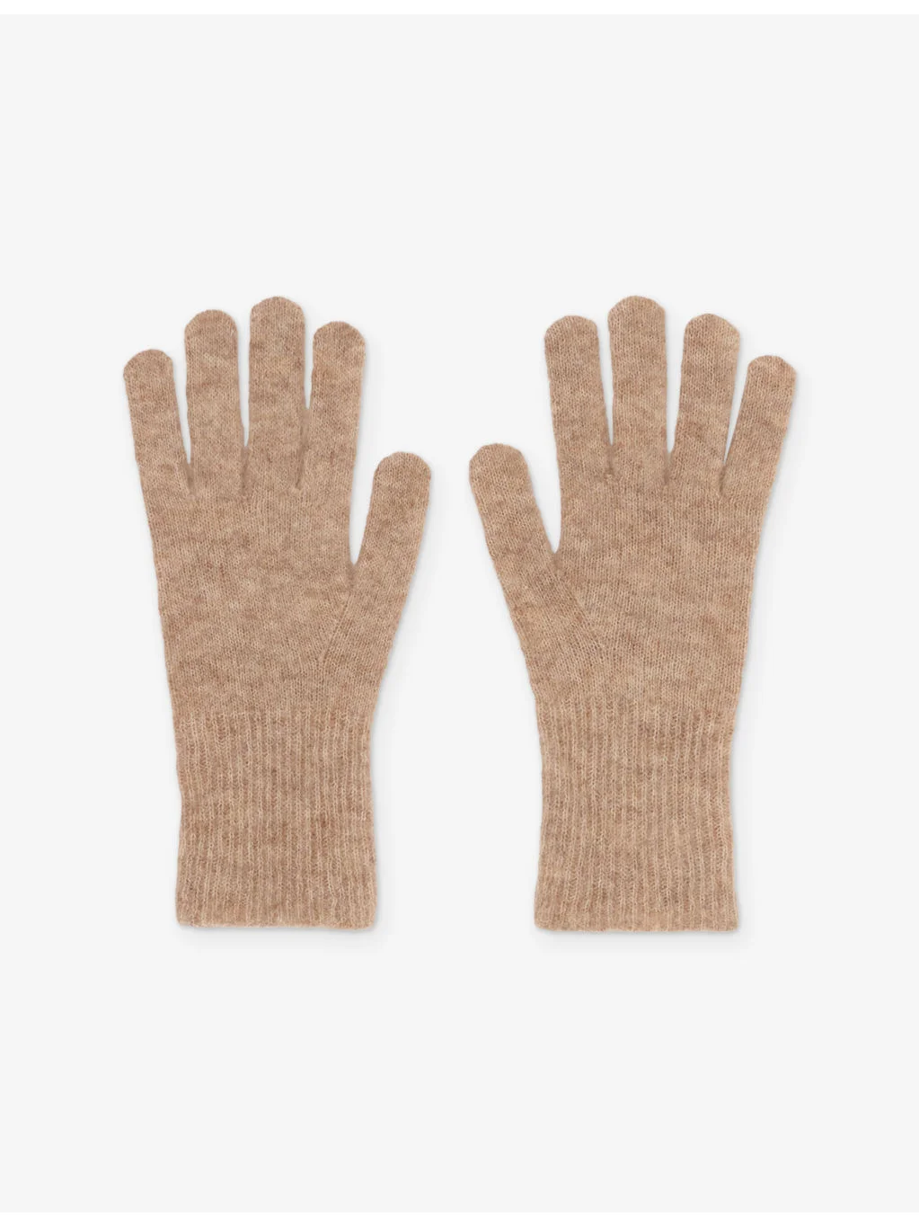 Brushed-Texture Wool-Blend Gloves - 1