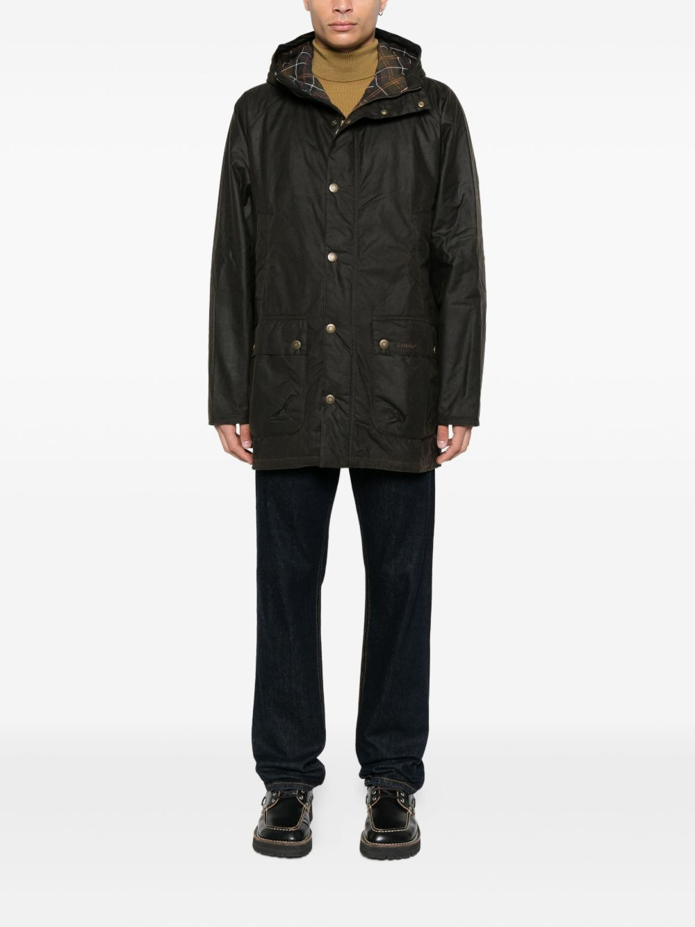 hooded snap-fit coat - 2