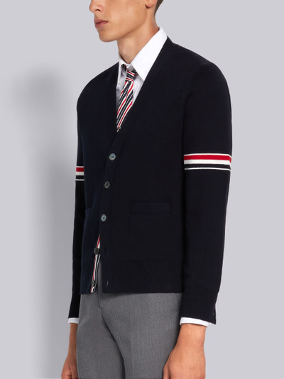 Thom Browne Navy Cotton Milano Stitch Stripe Armband V-neck Cardigan outlook