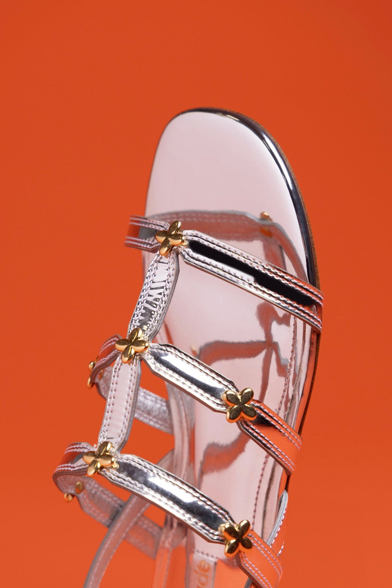 Harmony Flat Sandal In Silver Specchio 6