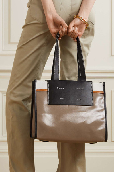 Proenza Schouler Large Morris leather-trimmed coated-canvas tote outlook