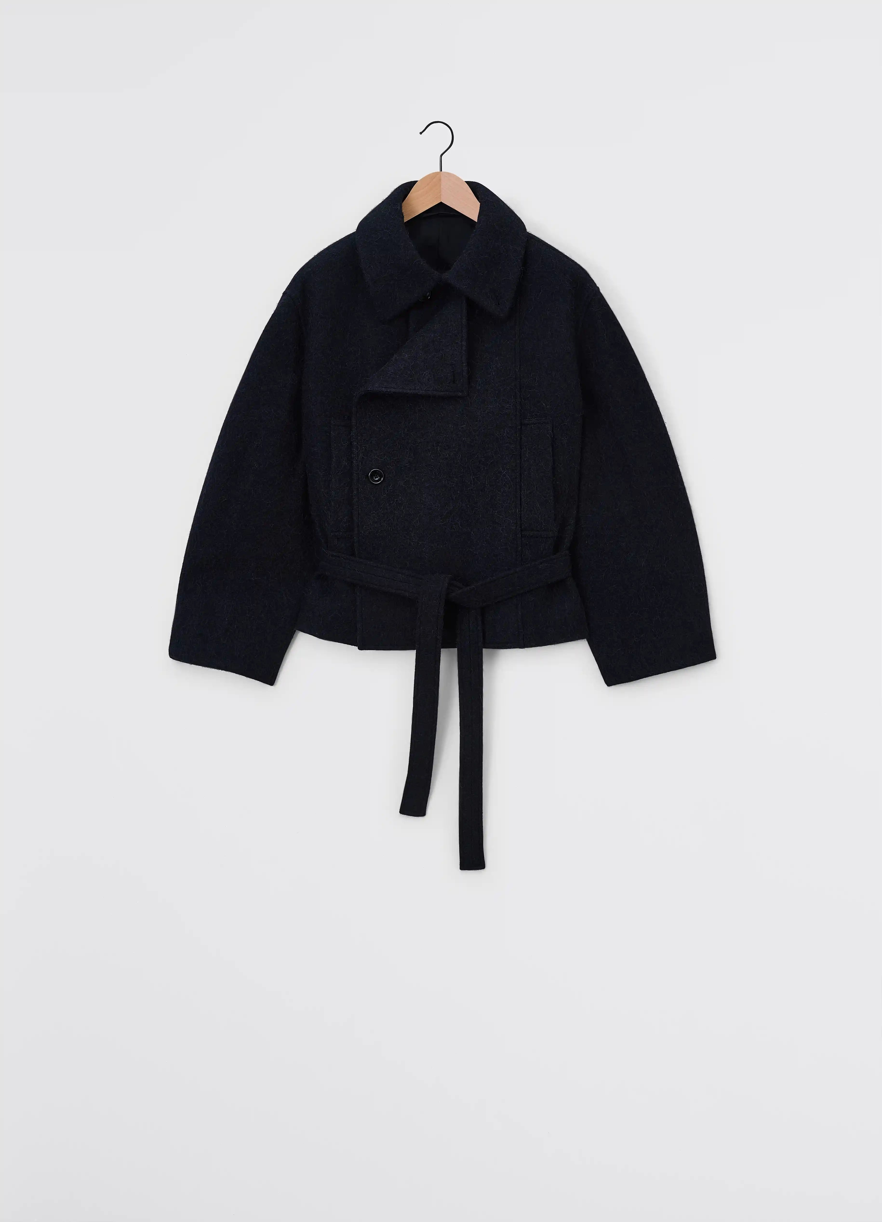 SHORT ASYMMETRICAL BATHROBE COAT - 1