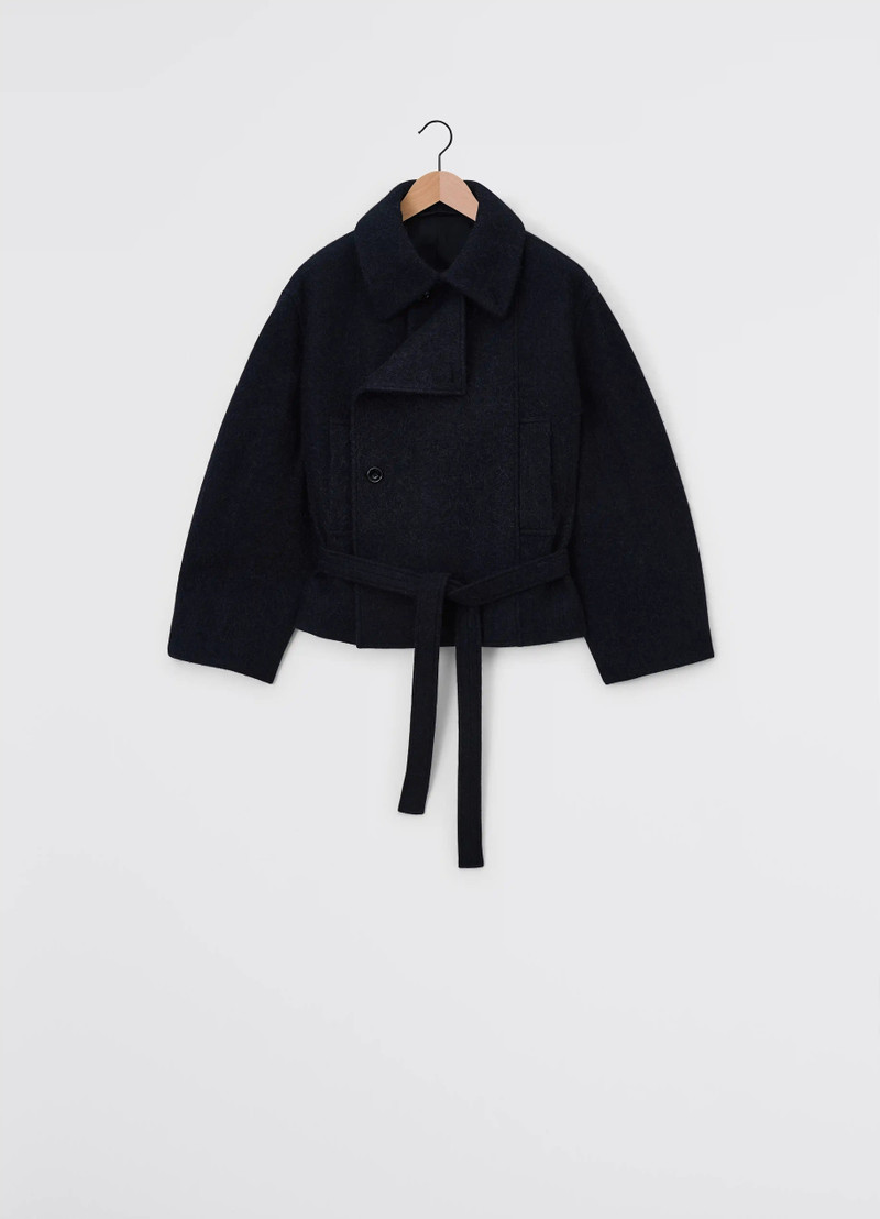 SHORT ASYMMETRICAL BATHROBE COAT - 1