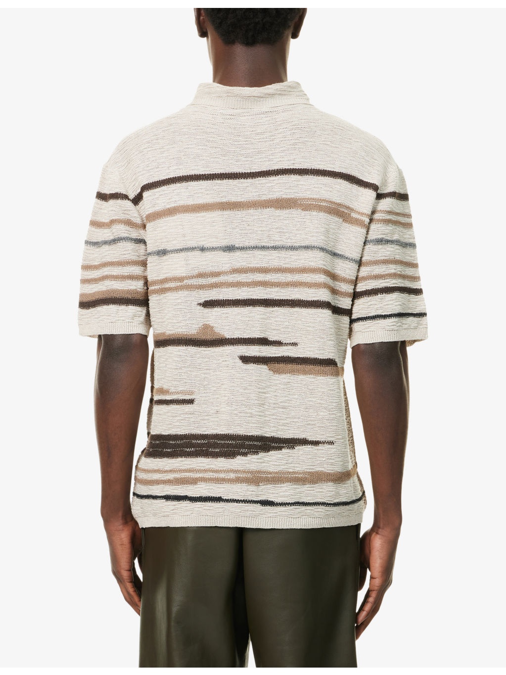 Graphic-Embroidered Cotton and Linen-Blend Polo Shirt - 4