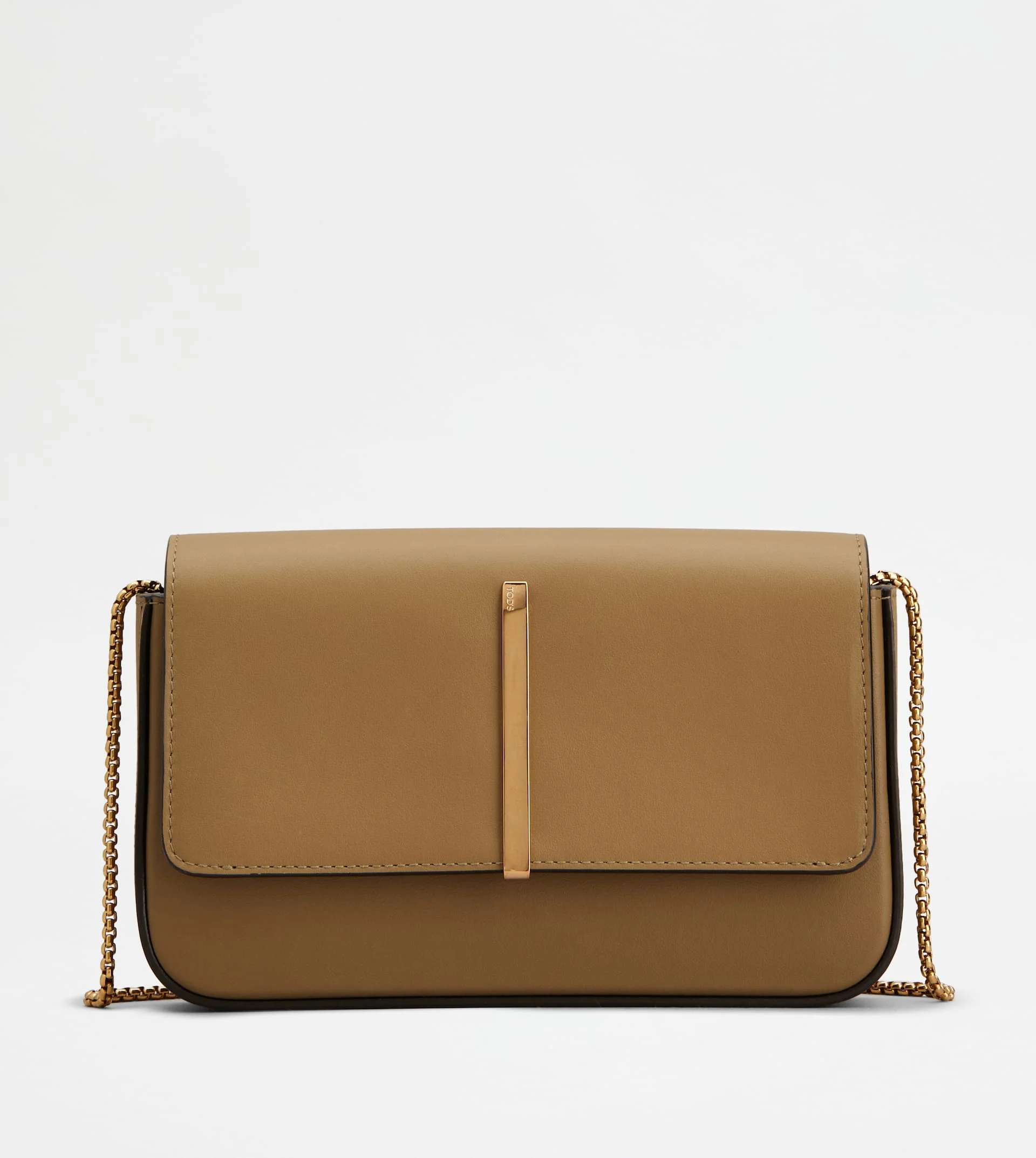 TOD'S DI BAG FOLIO IN LEATHER MINI - BROWN - 1