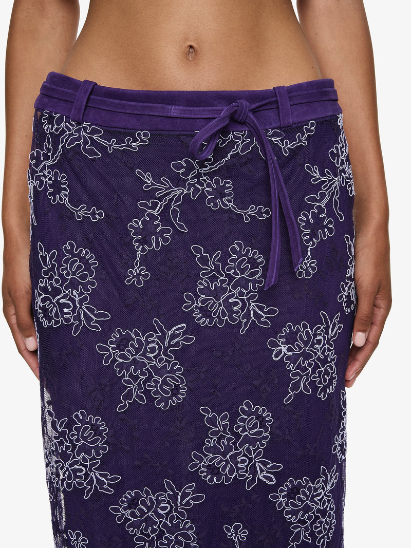 Iris Lace Suede Belted Skirt 3