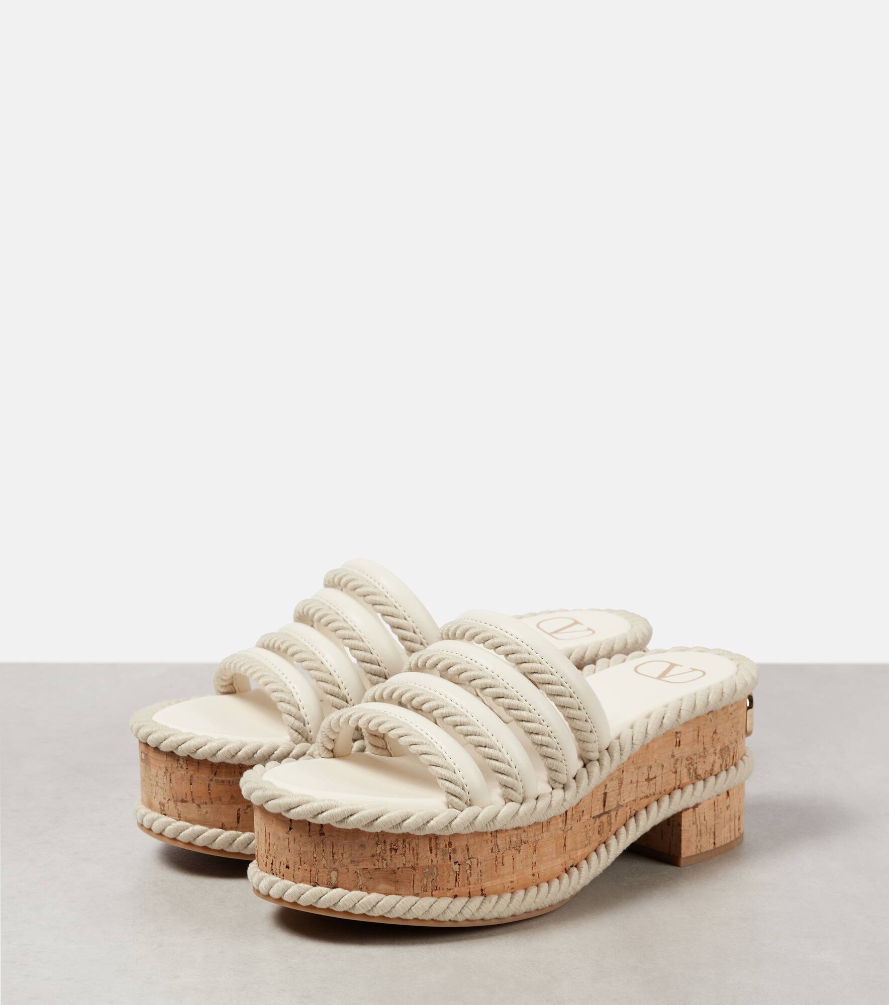 VLogo Summerblocks leather platform mules - 5