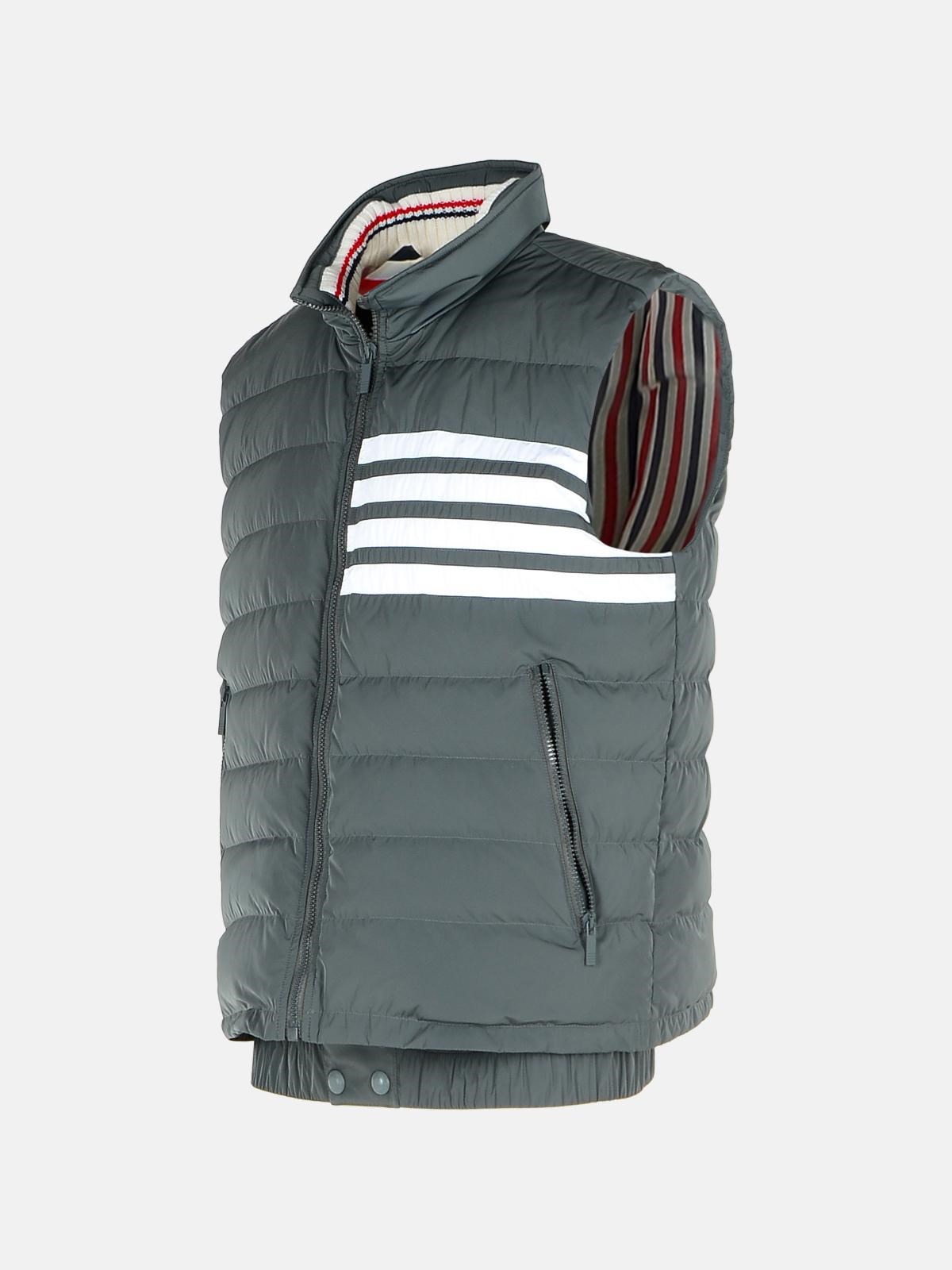 '4-BAR' GREY NYLON VEST - 2