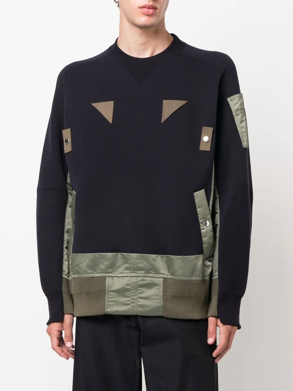 patchwork crew-neck sweatshirt - 2