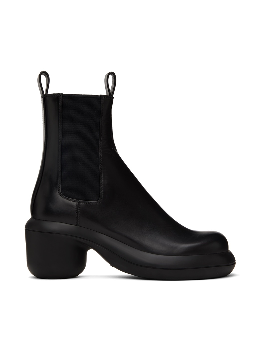 Black Leather Ankle Boots - 1