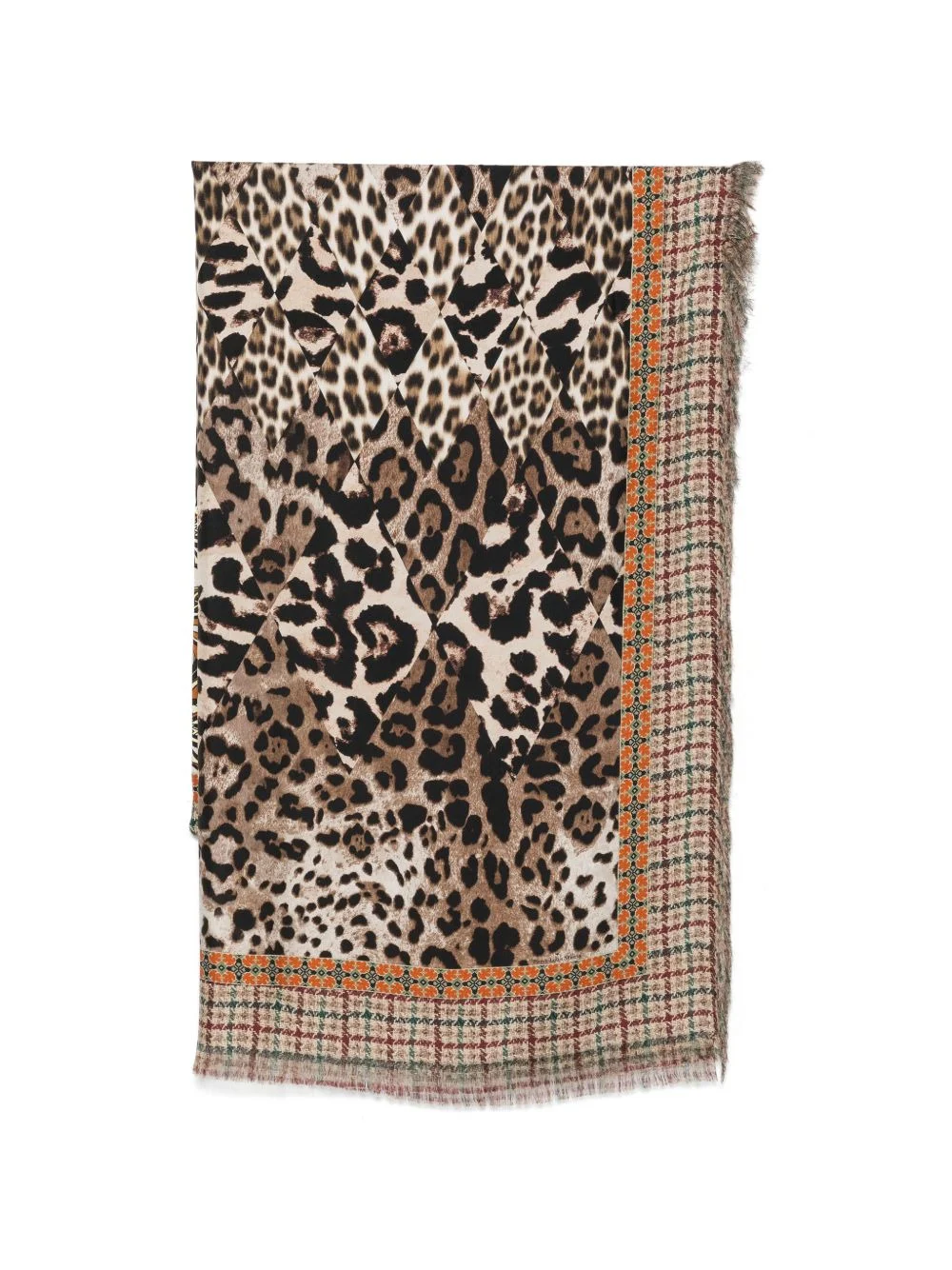 leopard-print diamond-quilted scarf - 1