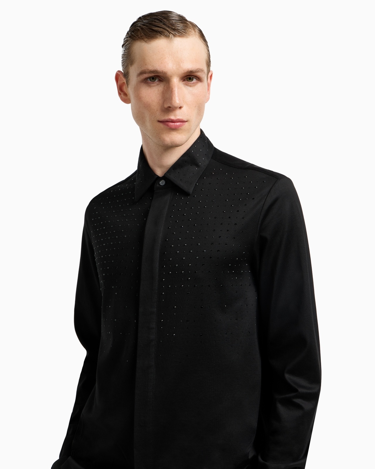 CLUBWEAR SLIM-FIT SHIRT IN A LYOCELL BLEND WITH RHINESTONES - 5
