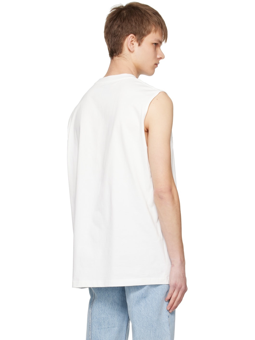 White Cutout Tank Top - 3
