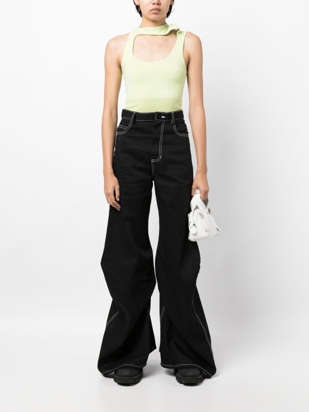 high-waisted wide-leg jeans - 2