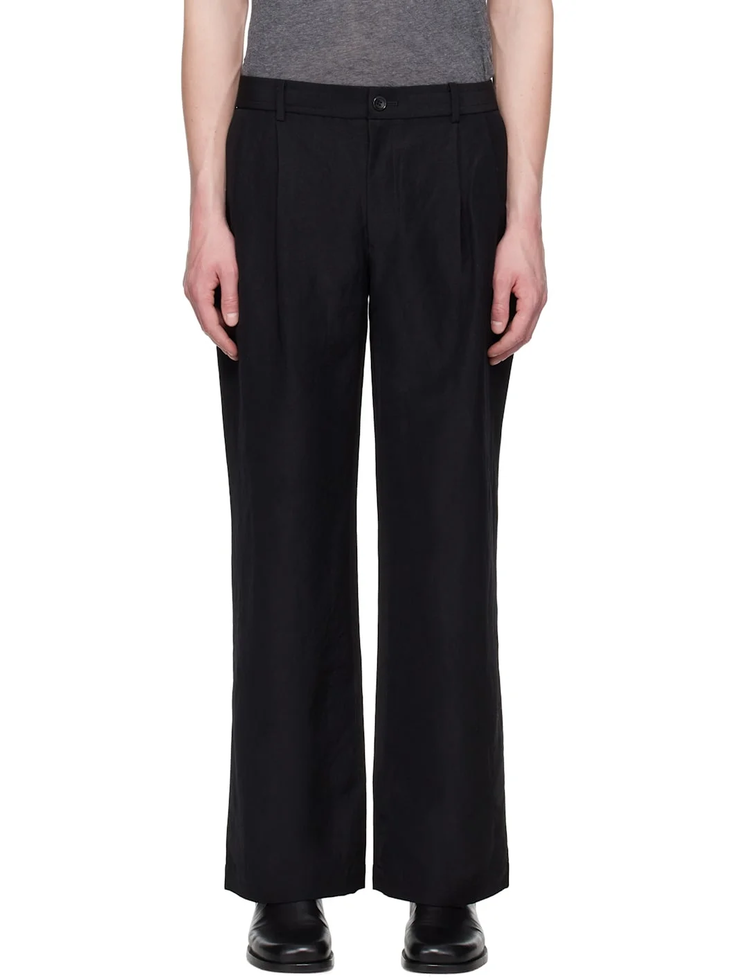 Black Tucked Trousers - 1
