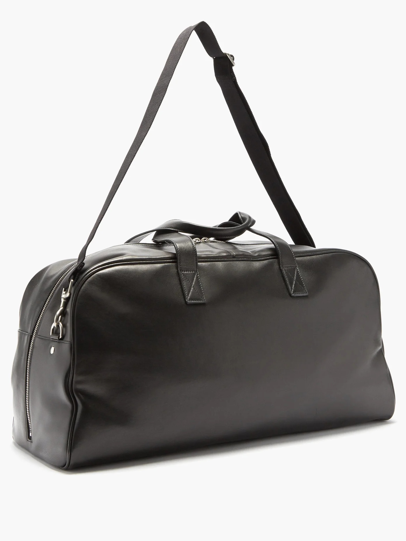 Foiled-logo leather duffle bag - 4