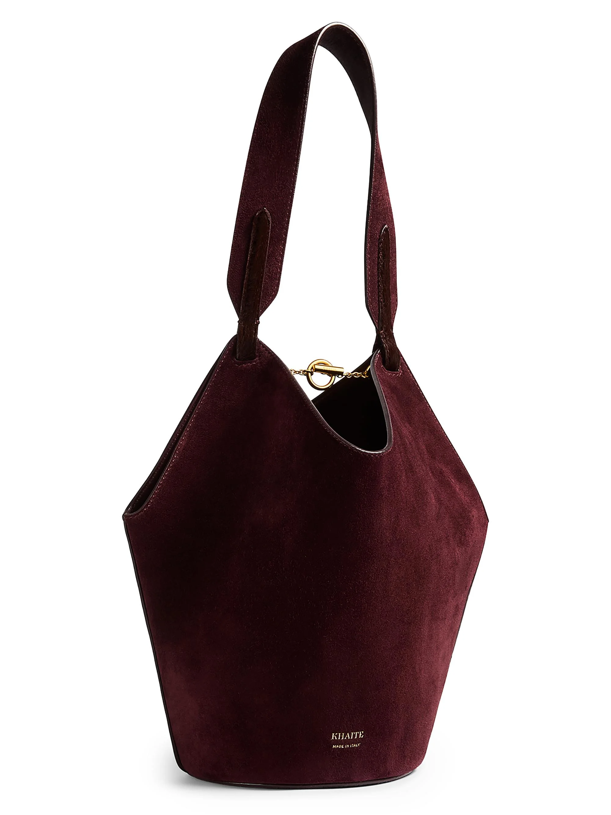 Women's Lotus Mini Suede Tote Bag - Rouge Noir - 1
