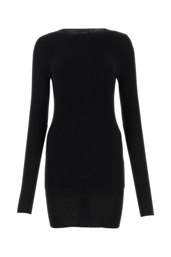 Balenciaga Woman Black Cotton Mini Dress - 1