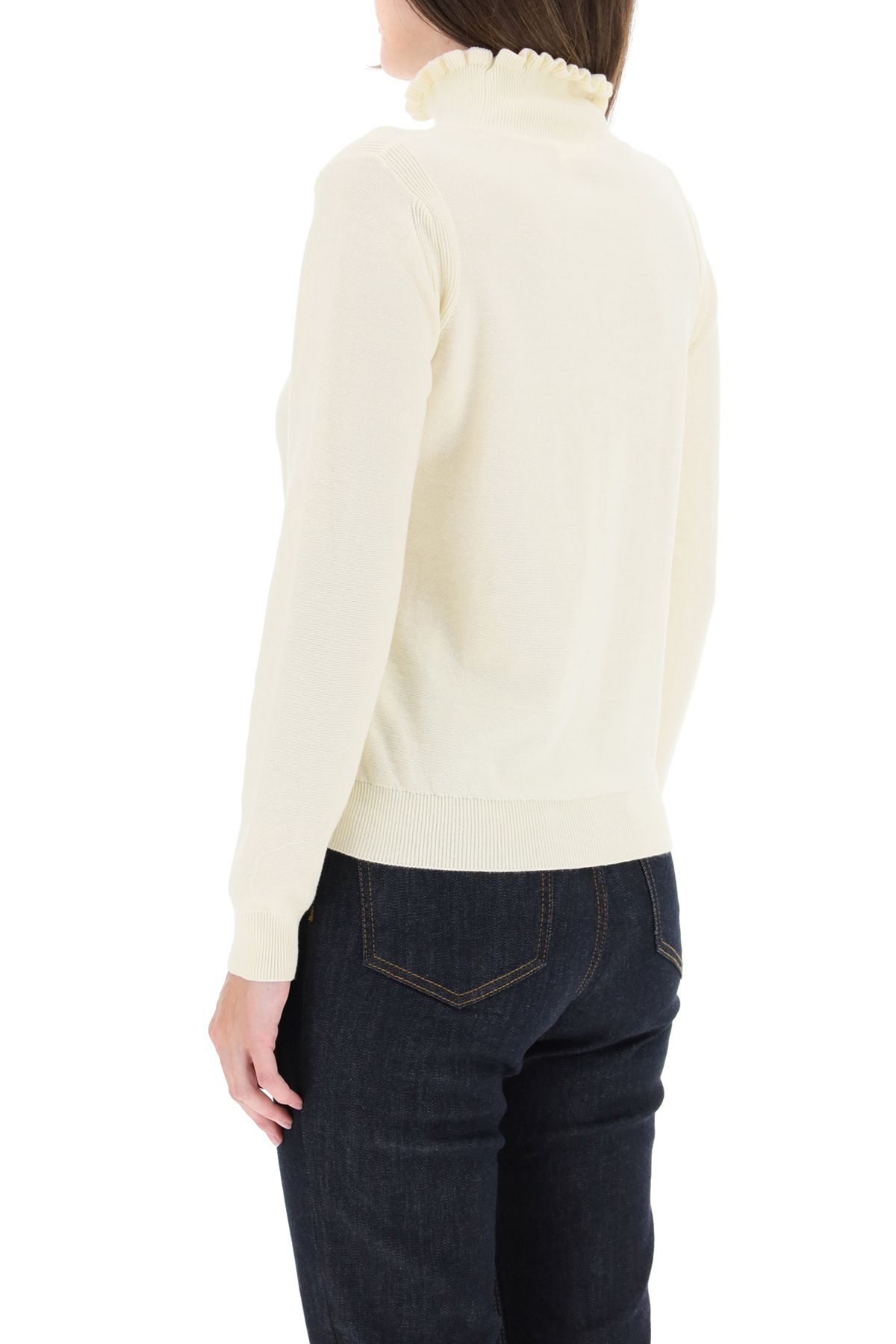 RUCHED NECK SWEATER - 4