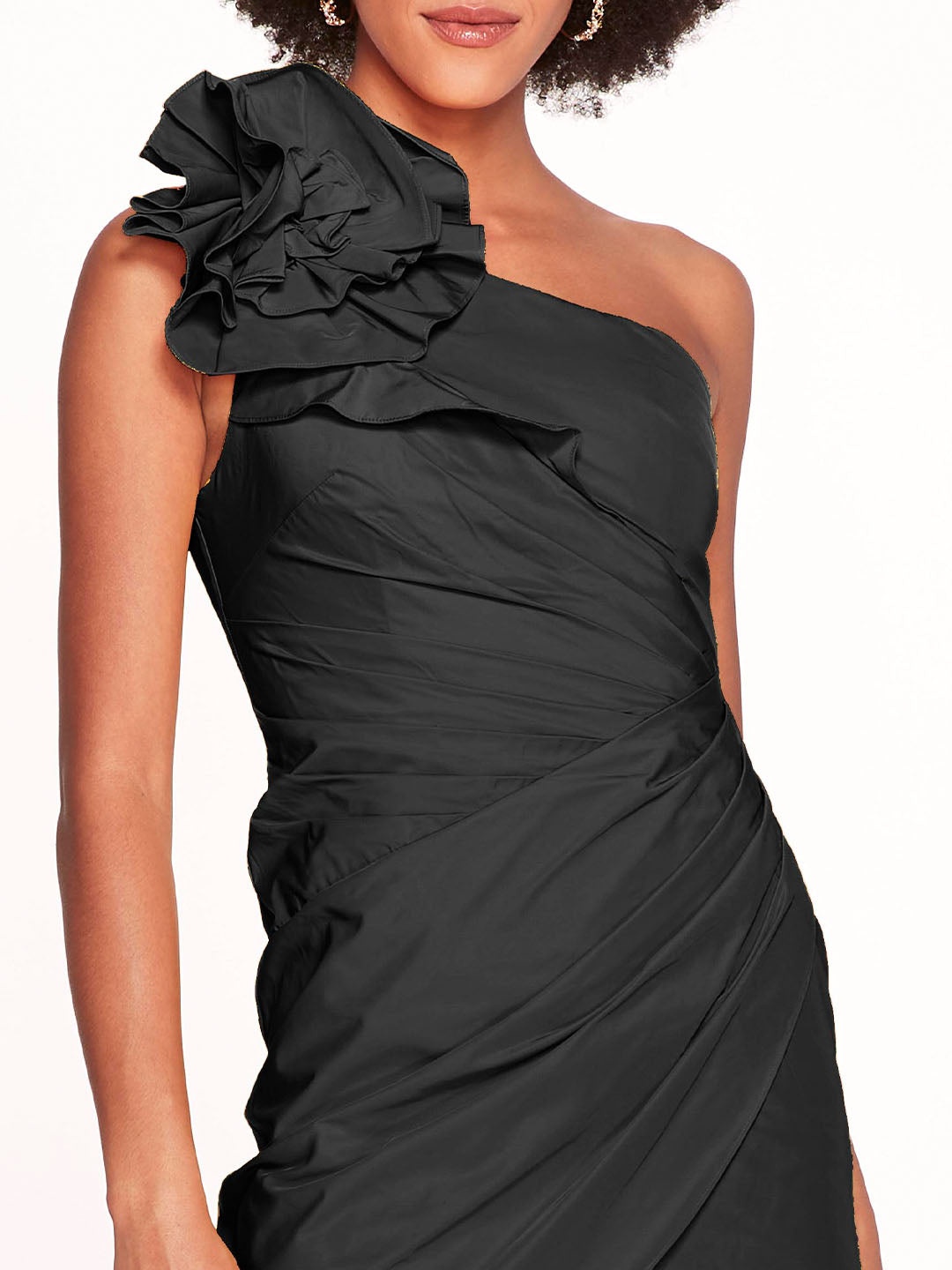 ONE SHOULDER TAFFETA MINI DRESS - 4
