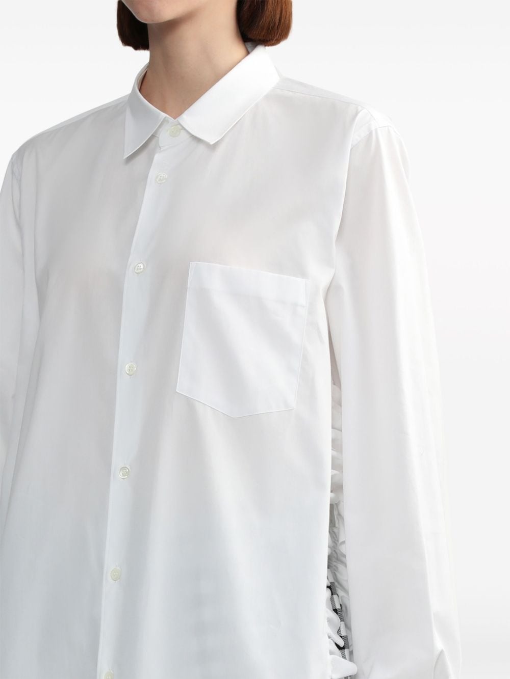 ruffle-trim oversized shirt - 5