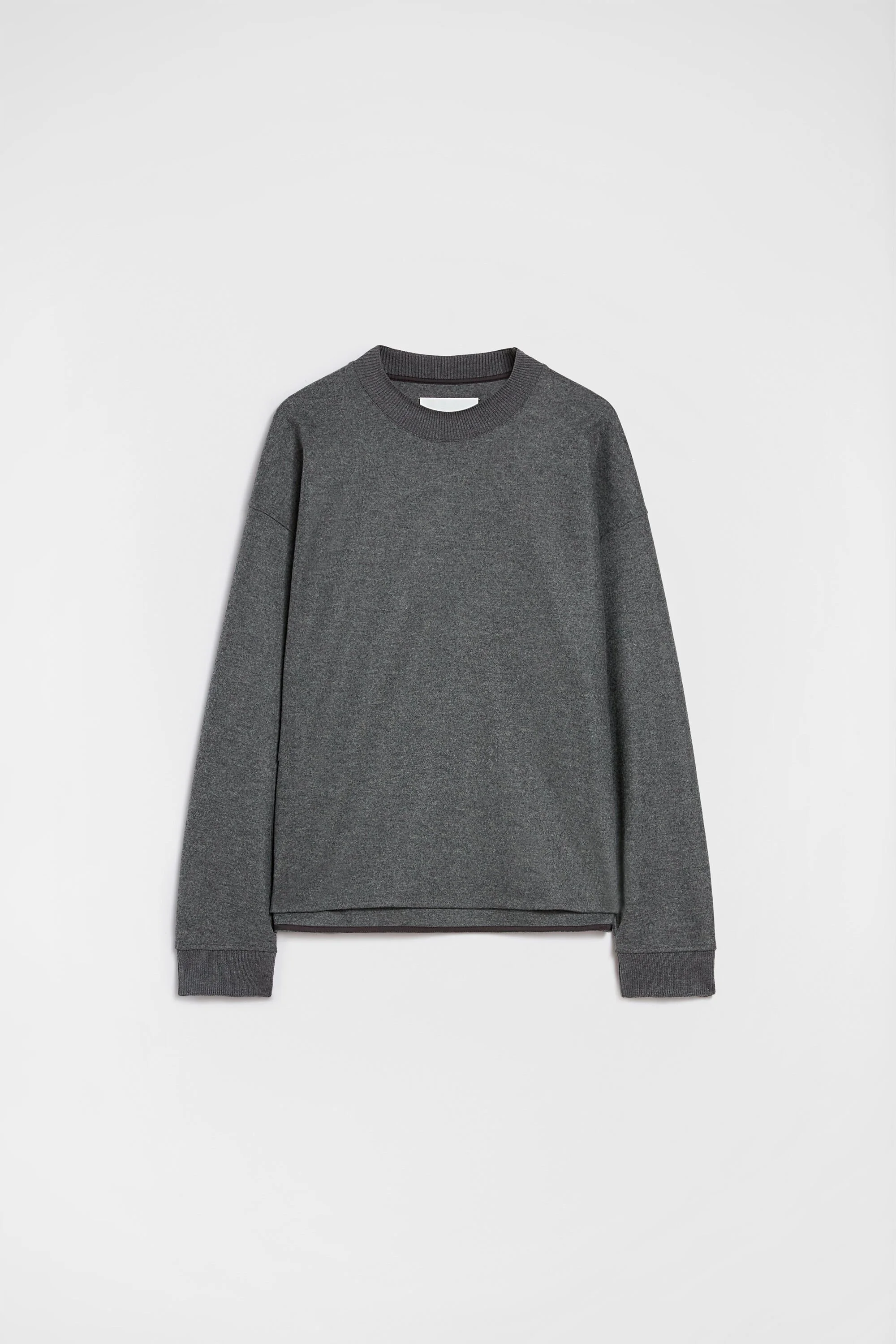 Wool Melton Crew-Neck Sweatshirt - 1