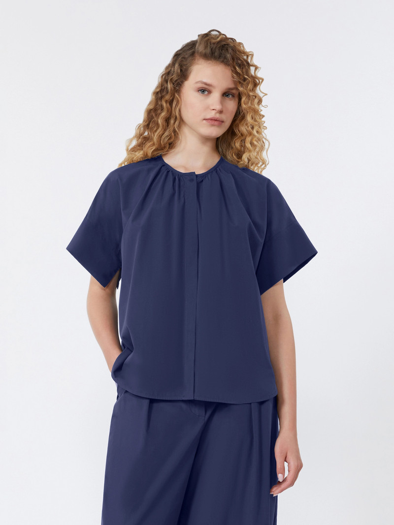 EDUCATA Cotton poplin crew-neck shirt - NAVY 3