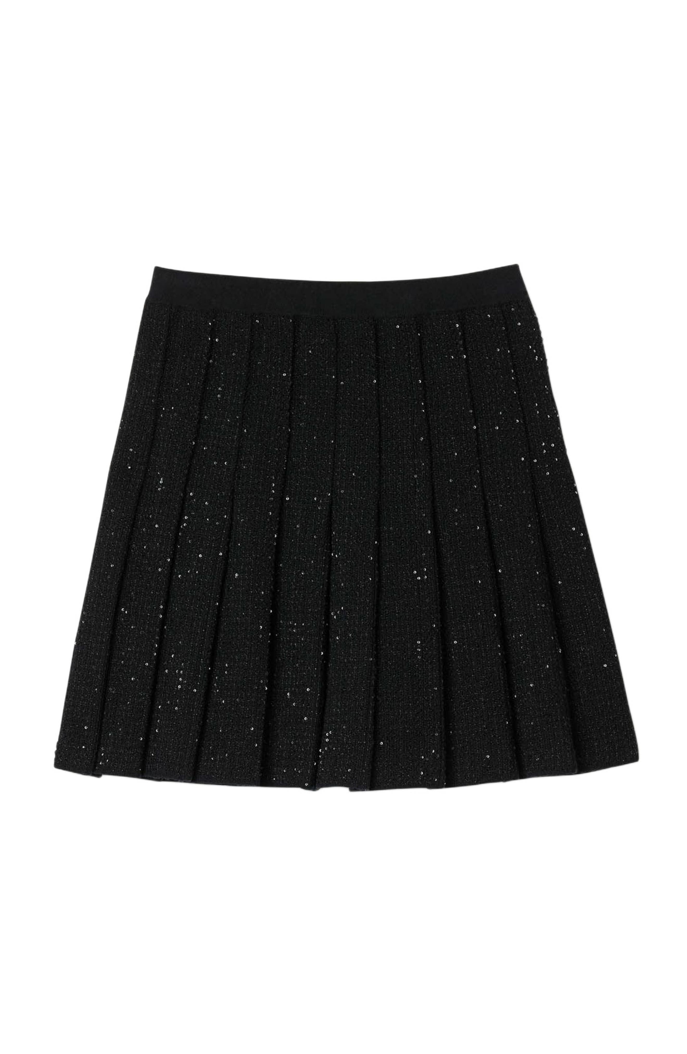 SANDRO Mini tweed pleated skirt in Black at Nordstrom - 5