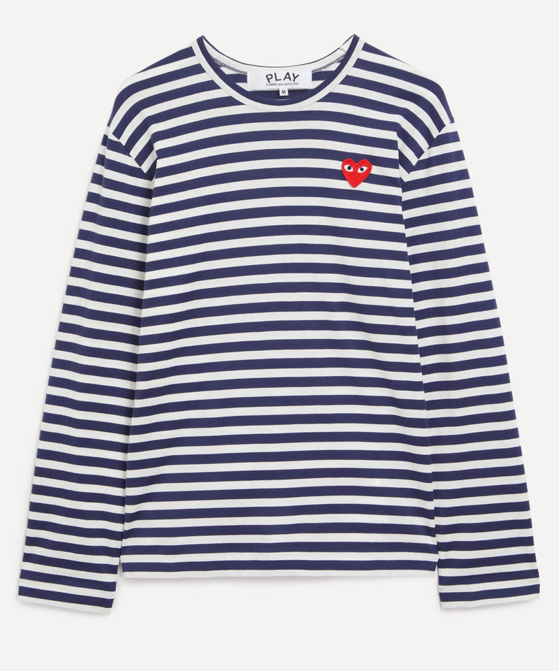 Blue Striped Red Heart T-Shirt - 1