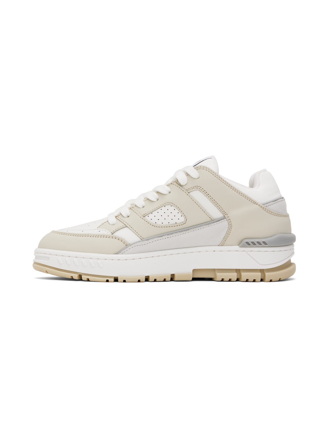 White & Beige Area Lo Sneakers - 3